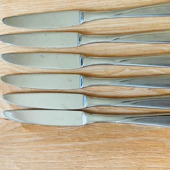 Pfaltzgraff MCM Satin Echo 6 Piece Knives Flatware Stainless Steel Set - Picture 4 of 5